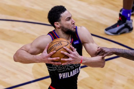 Basketball player dribbles during a game