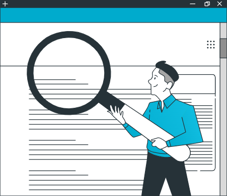 Man with a magnifying glass Icon