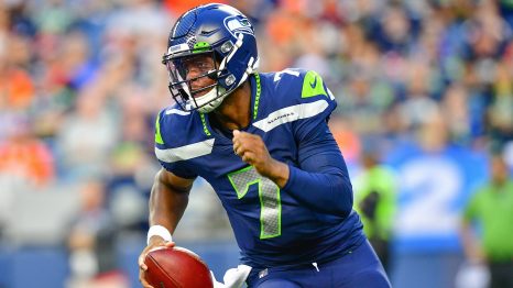 American football player ready to throw the ball