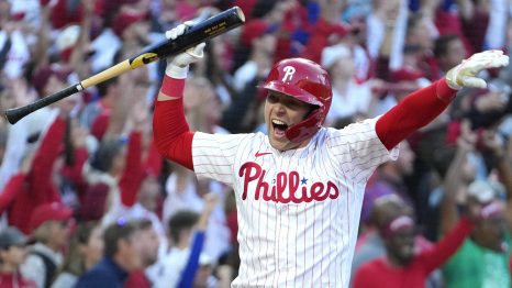 Baseball player celebrates a winning