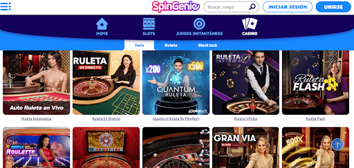 Spin Genie Casino en Vivo