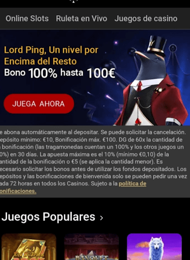 Lord Ping Casino Móvil