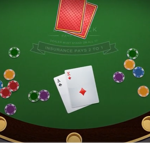 Blackjack game table desktop view